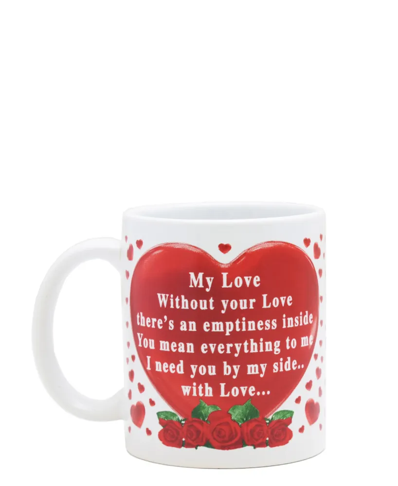 Lovers Design 440ml Love Mug - Blanc pur & Red