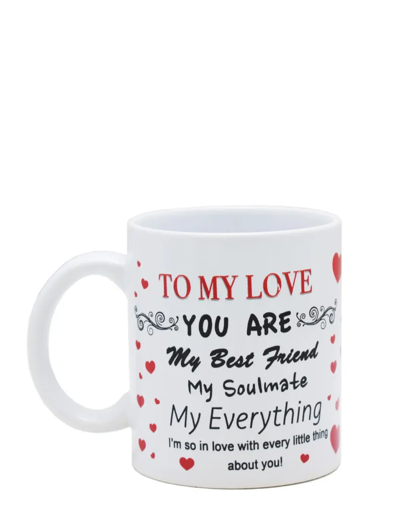 Lovers Design 440ml My Love Mug - Blanc pur & Red