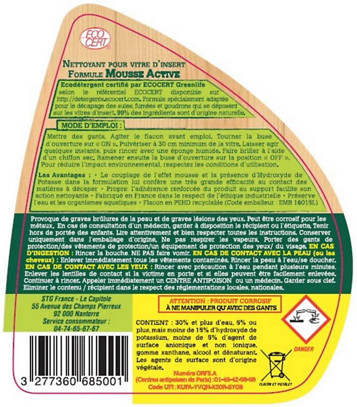 Mousse active Pivert pour vitre d'insert 500 ml avec protection anti-corrosion