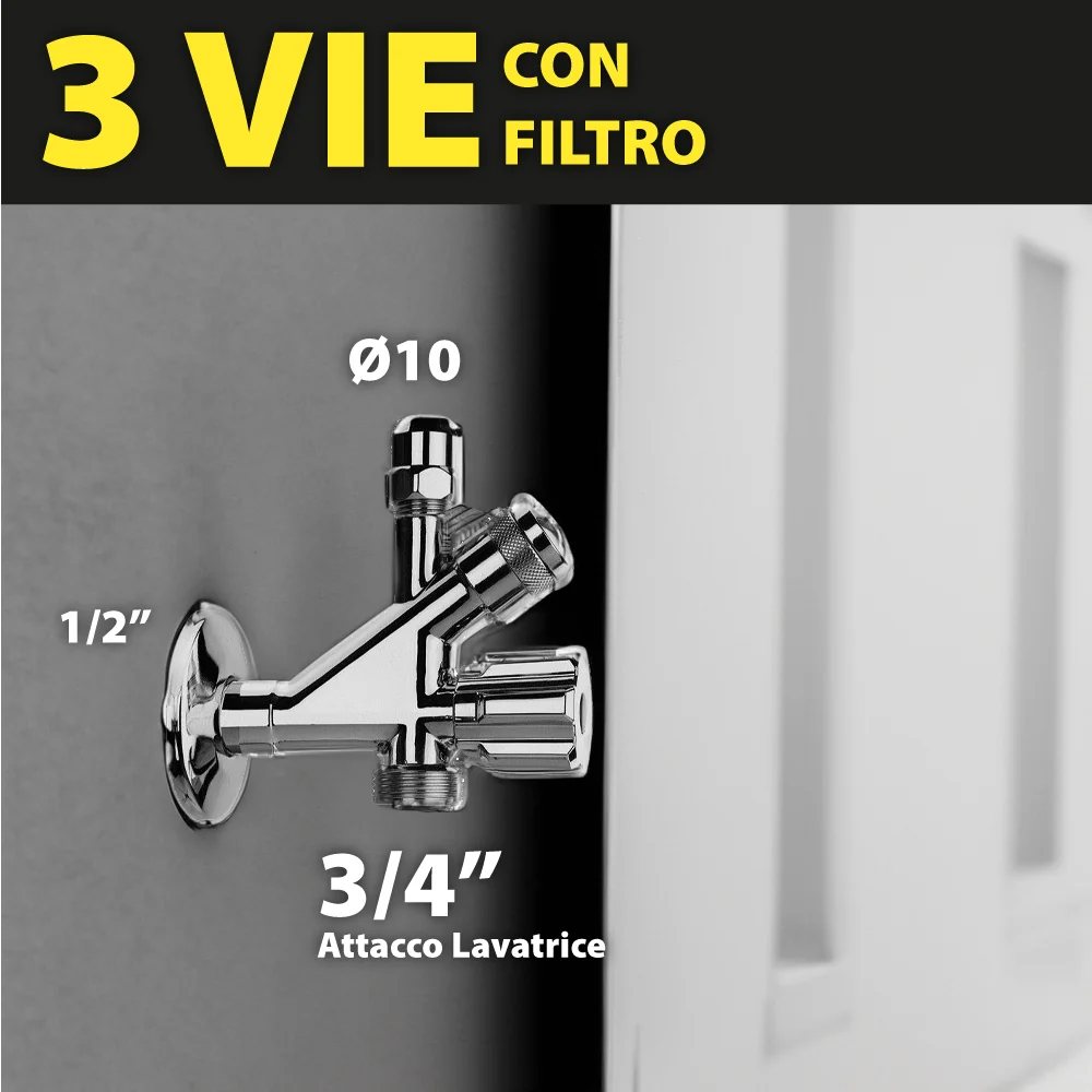 Certifié OEM Rubinetto Combinato 5 Vie Con Filtro Ø10 3/4" X 1/2" Confiltro