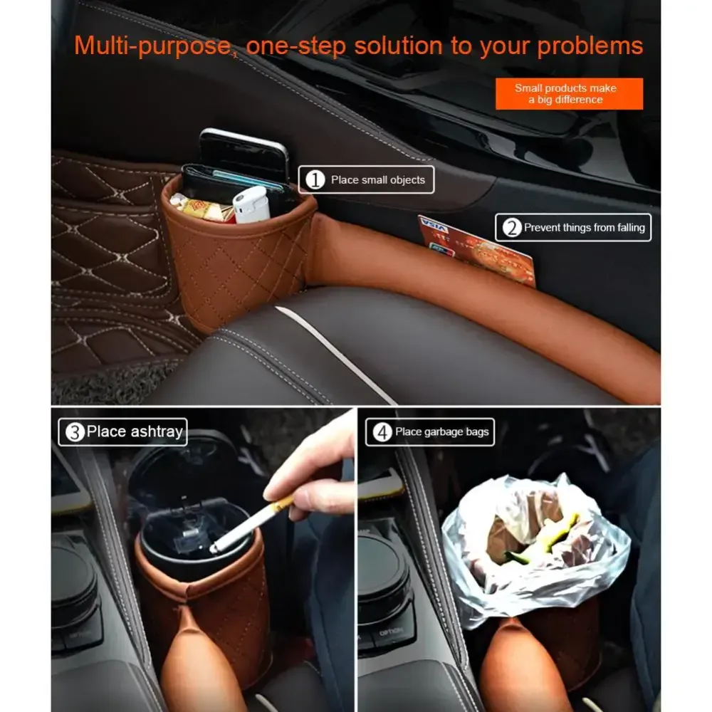 Remplisseur d'espace pour siège d'auto en cuir - Cuir végétalien - Importé Testé Peaux Sensibles