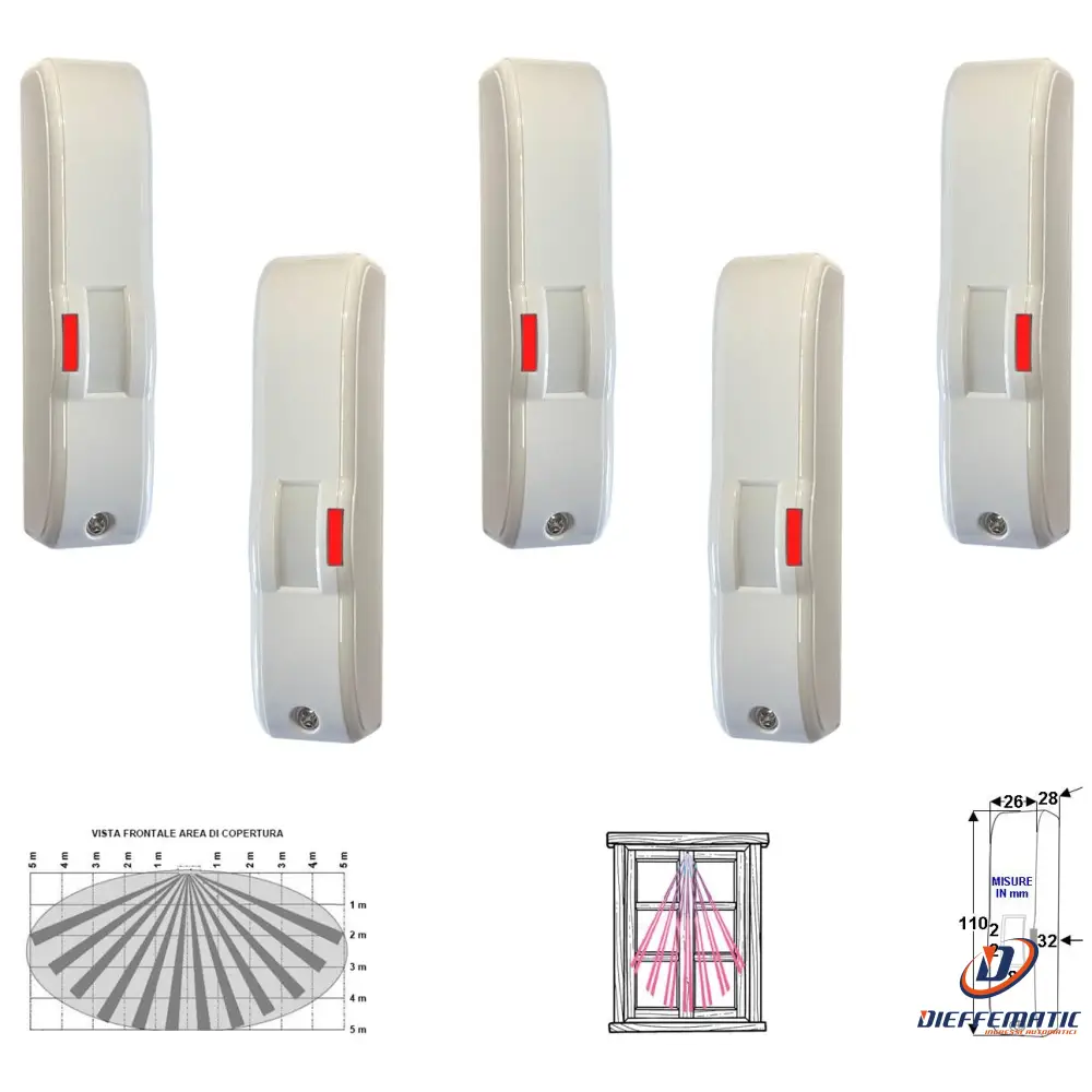 5 Doppia Tecnologia Tenda 5/8 Mt E/I Rileva Movimento Securvera Sv-Gfbdtsmcte Taille Universelle