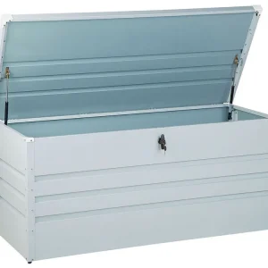 Garden Storage Box 132 x 62 cm Light Grey CEBROSA