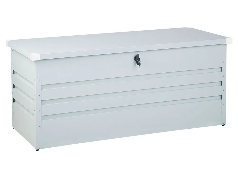 Garden Storage Box 132 x 62 cm Light Grey CEBROSA