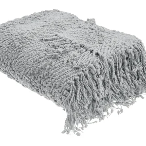 Blanket VELLA Coton lavé 200 x 220 cm Grey