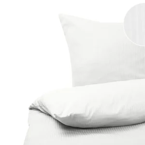Coton peigné Sateen Duvet Cover Set Striped Pattern 240 x 220 cm White AVONDALE