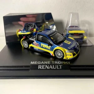 Mégane Trophy bleue foncée et jaune (coffret boite rectangle) - Boite N°5 - NOREV pour Quad et SSV