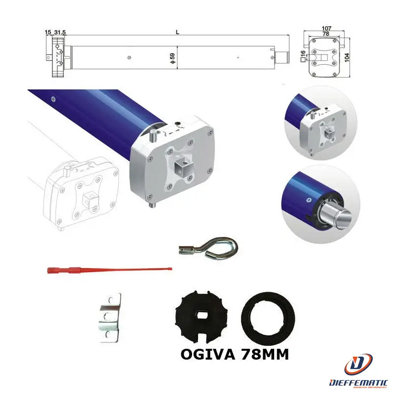 Motore Tende Da Sole 150 Kg 80 Nm Manovra Di Soccorso 78Mm Si Adatta Gaviota