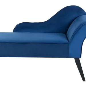 Right Hand Velours Chaise Lounge Cobalt Blue BIARRITZ