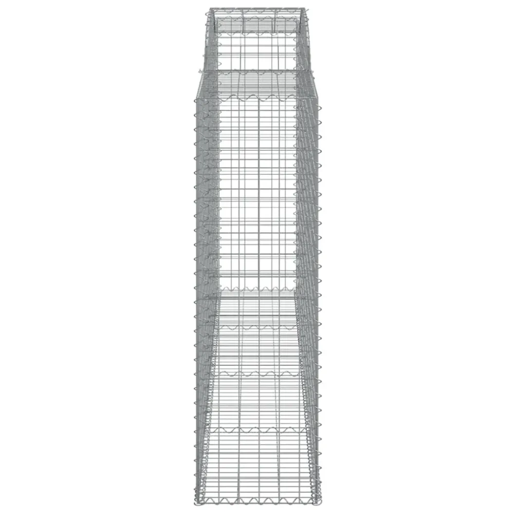 Filet de sécurité Lot de 2 paniers à gabions clôture cage mur de soutènement arqués 300 x 50 x 160/180 cm fer galvanisé Ar...