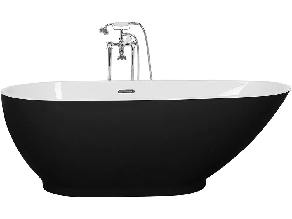 Freestanding Bath 1730 x 820 mm Black and Blanc pur GUIANA