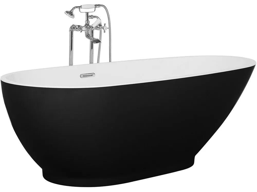 Freestanding Bath 1730 x 820 mm Black and Blanc pur GUIANA