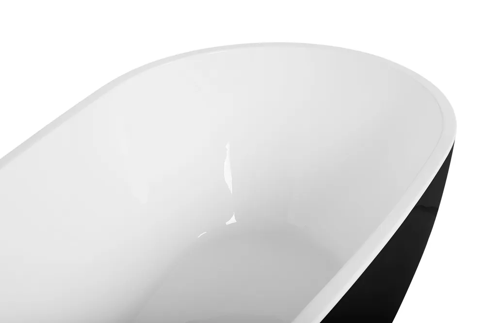 Freestanding Bath 1730 x 820 mm Black and Blanc pur GUIANA