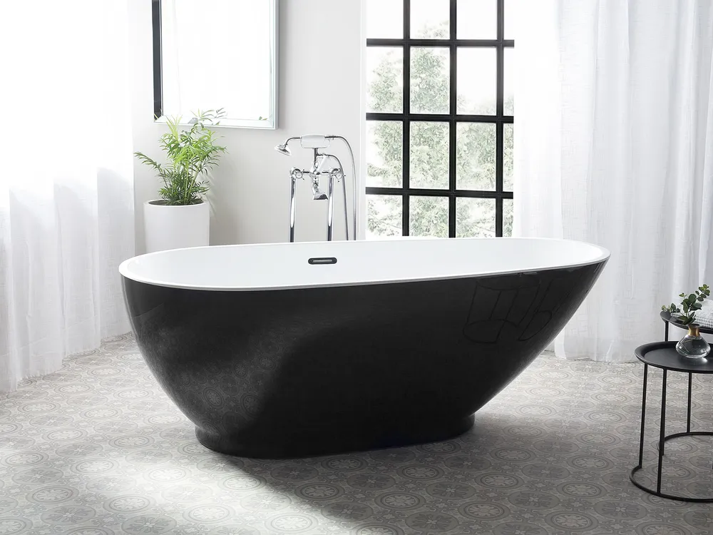 Freestanding Bath 1730 x 820 mm Black and Blanc pur GUIANA