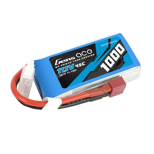 Gens Ace 1000mAh 3S1P 11.1V 45C Lipo Battery Pack Deans Plug Coffre rigide 45L