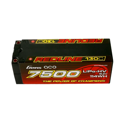 Gens Ace 7500mAh 4S1P 15.2V 130C HardCase Lipo Battery Pack #50 RC Cars Racing Series