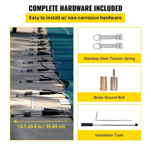 20 x 40 ft Inground Pool Safety Cover 4 x 10 ft Center End Step – Green Maillage Winter Cover Drainage Holes Type Protrusions