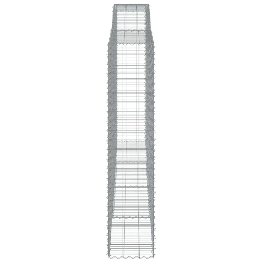 Lot de 2 paniers à gabions clôture cage mur de soutènement arqués 400 x 50 x 220/240 cm fer galvanisé Argent 02_0041412