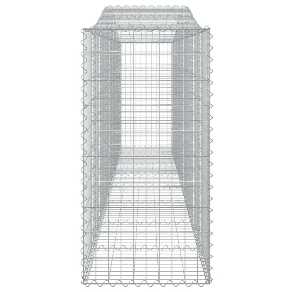 Lot de 9 paniers à gabions clôture cage mur de soutènement arqués 400 x 50 x 100/120 cm fer galvanisé Argent 02_0041306