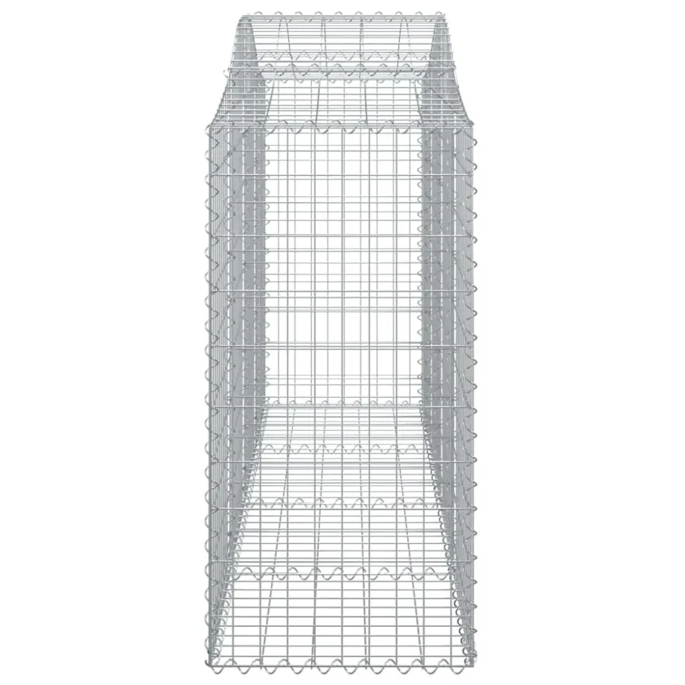 Lot de 2 paniers à gabions clôture cage mur de soutènement arqués 200 x 50 x 120/140 cm fer galvanisé Argent 02_0041346
