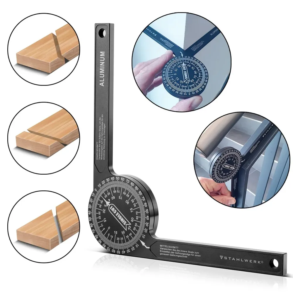 Mécanisme d'acier Couteau vertébral à 360 ° degrés Cure de guérison de mitre en aluminium | Dispositif de mesure de l'angl...