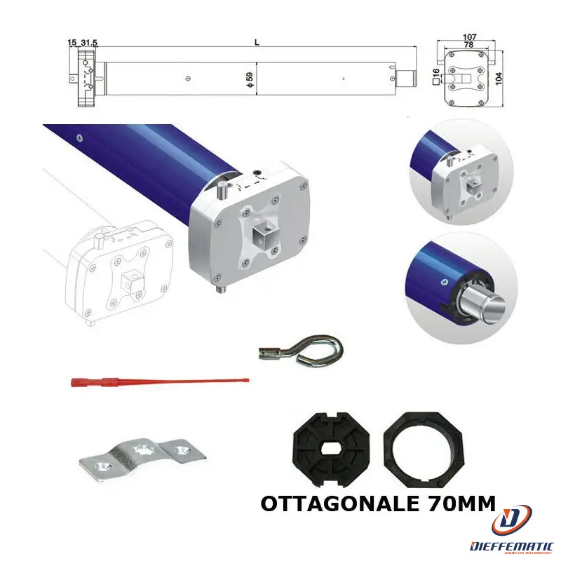 Motore Per Tapparelle 80Nm 150Kg Con Manovra E Sblocco Si Adatta Schellenberg
