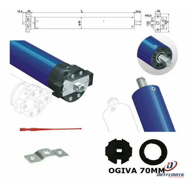 Motore Per Tende Da Sole 100 Kg 50 Nm Adattatore 70 Mm Si Adatta Cherubini