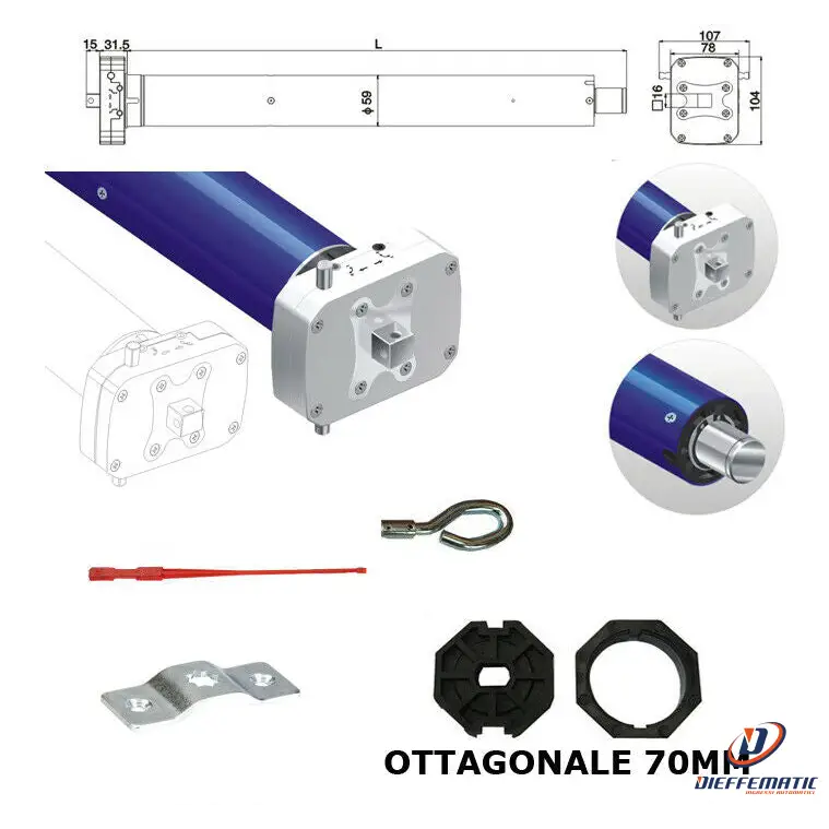 Motore Tapparella 220 Kg 120 Nm Con Manovra E Sblocco 230V Si Adatta Cherubini