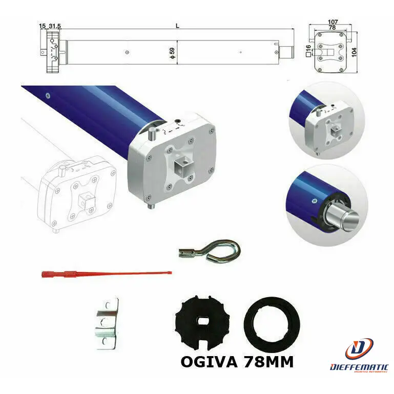 Motore Tenda Da Sole 180 Kg 100Nm Manovra Sblocco Manuale Si Adatta Cherubini