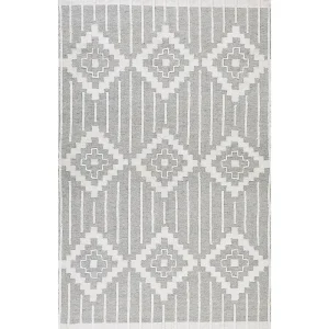 Outdoor Area Rug 140 x 200 cm Grey and Blanc pur TABIAT