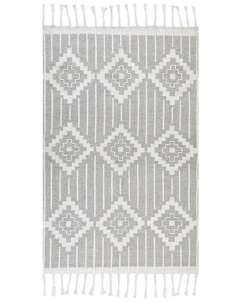 Outdoor Area Rug 140 x 200 cm Grey and Blanc pur TABIAT