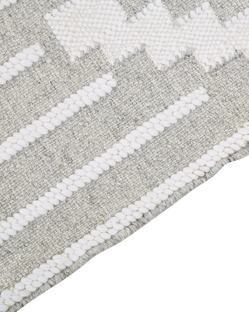 Outdoor Area Rug 140 x 200 cm Grey and Blanc pur TABIAT