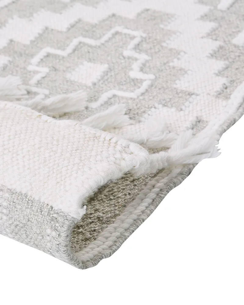 Outdoor Area Rug 140 x 200 cm Grey and Blanc pur TABIAT