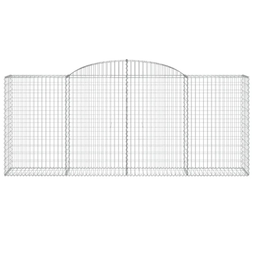 Paniers à gabions clôture cage mur de soutènement arqués 5 pcs 300 x 50 x 120/140 cm fer galvanisé Argent 02_0040912