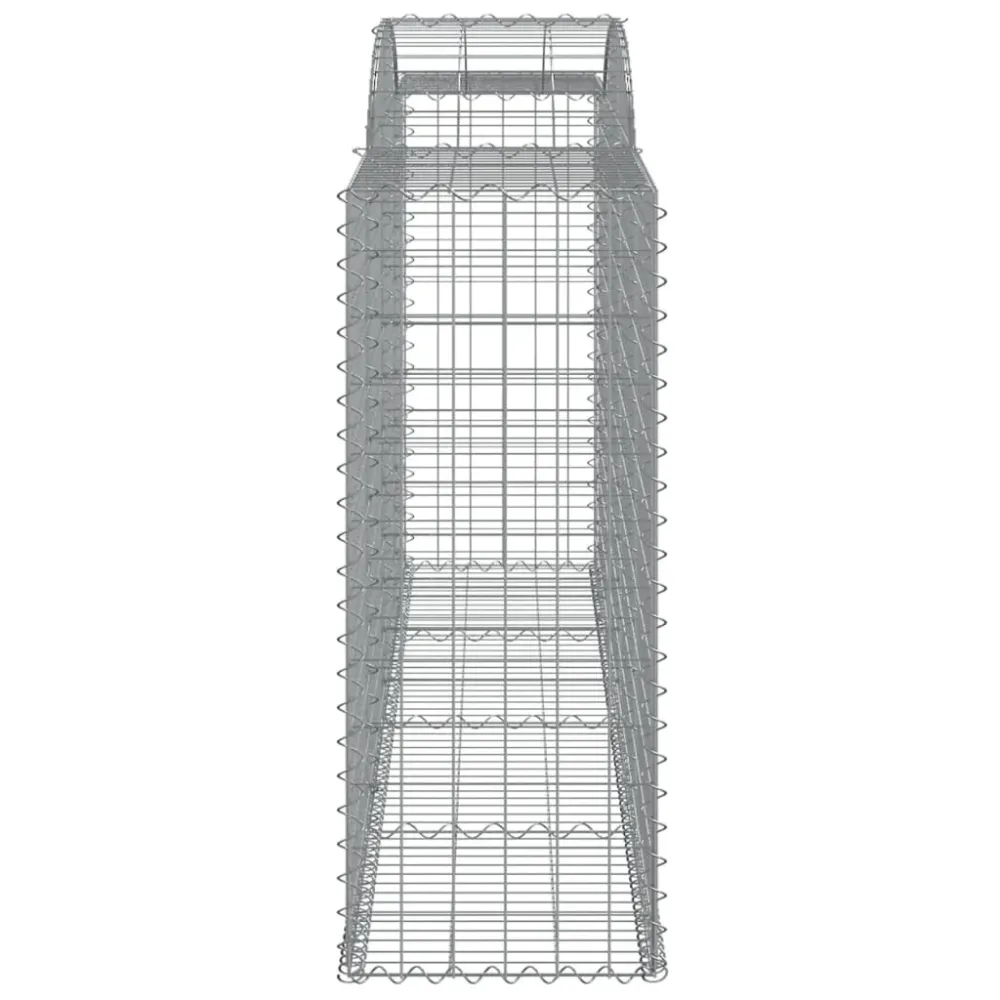 Paniers à gabions clôture cage mur de soutènement arqués 5 pcs 300 x 50 x 120/140 cm fer galvanisé Argent 02_0040912