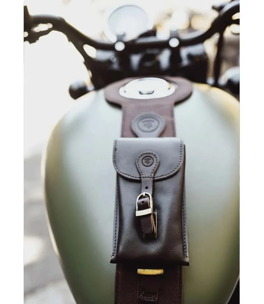 Tankabdeckung mit Tasche für Meteor 350 - Cafe Twin x Trip Machine Braun