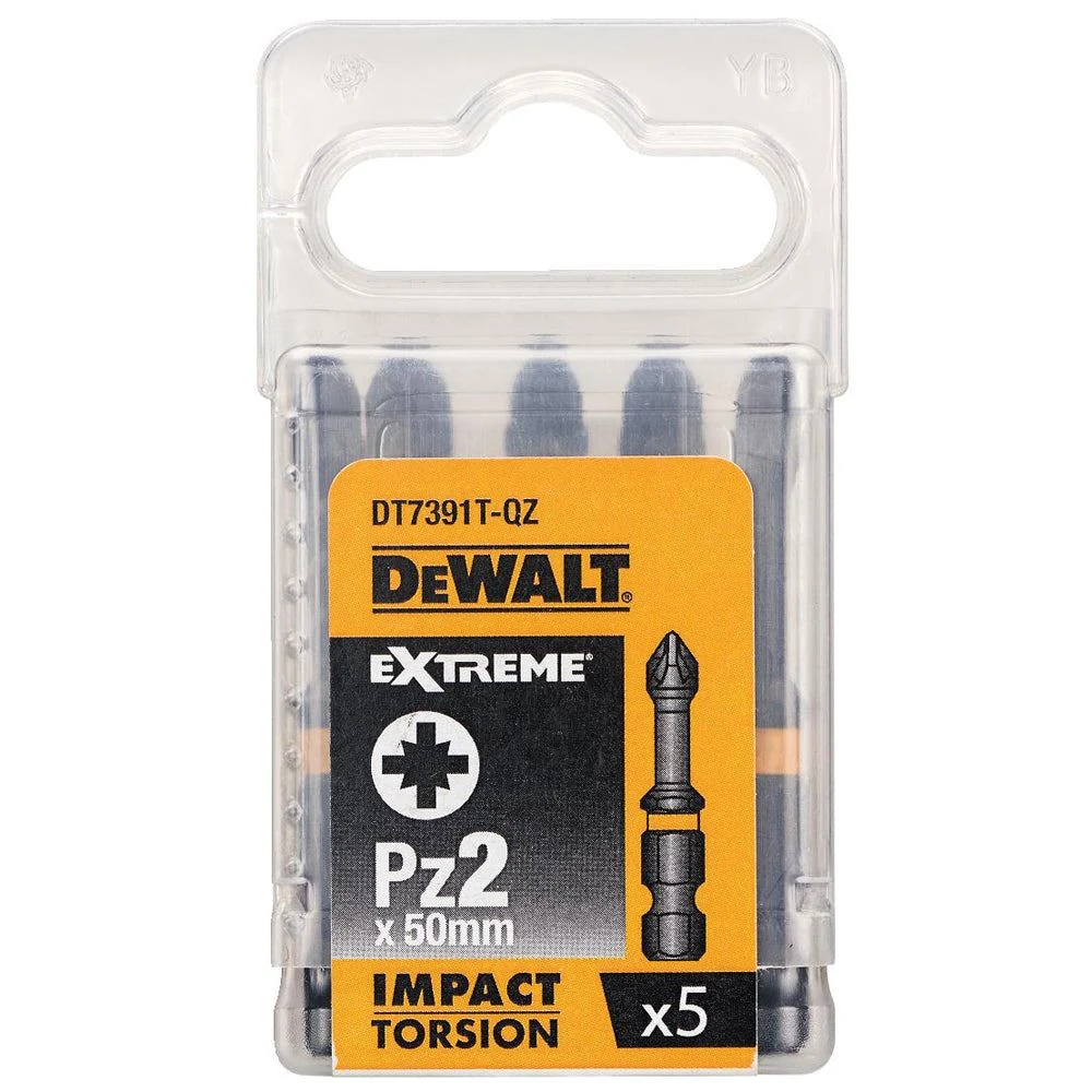 DeWalt DT7391T-QZ Pz2 x 50mm Impact Torsion Driver Bits (Pack 5)