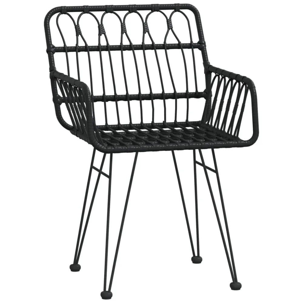 Mobilier à dîner de jardin 5 pièces noir résine tressée 02_0014783