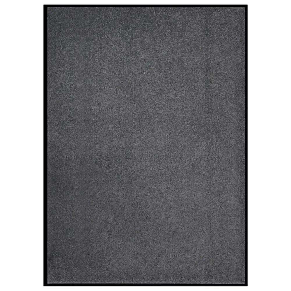 Paillasson de porte d'entrée dessous antidérapant 60 x 80 cm PP torsadé anthracite et vinyle DEC040583