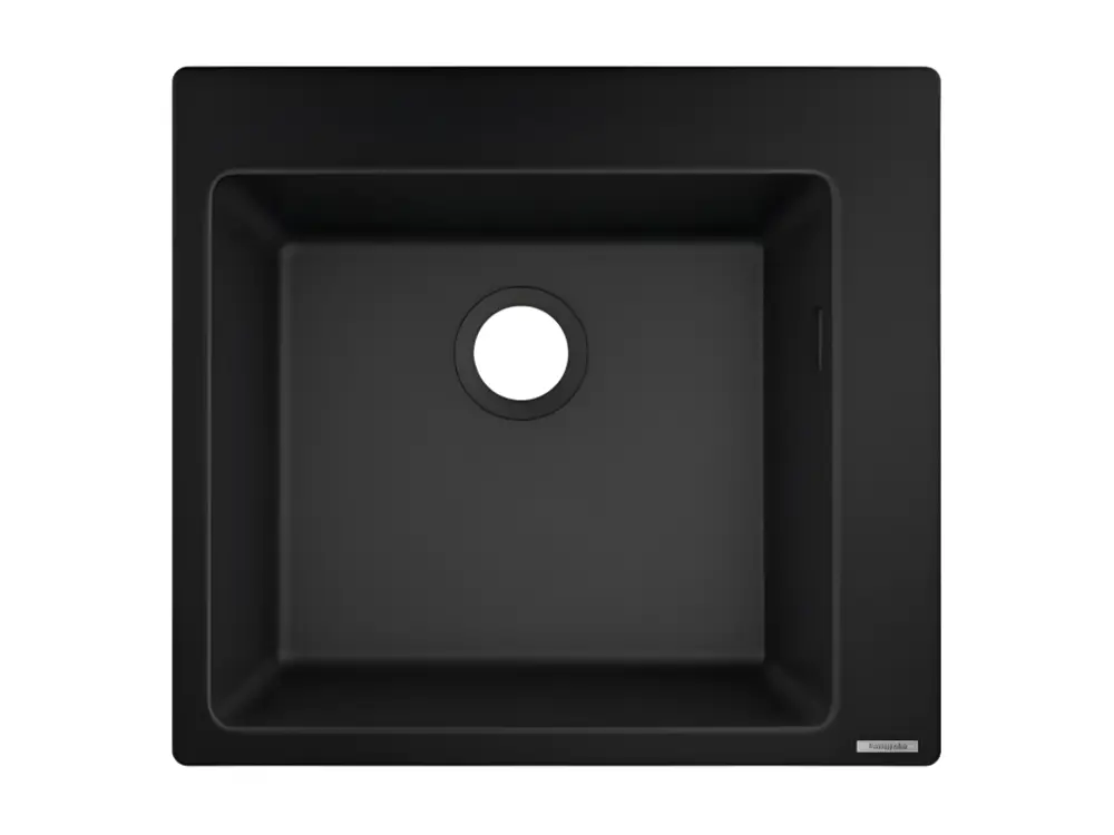Evier à encastrer 1 bac HANSGROHE S51 450 avec vidage auto noir graphite