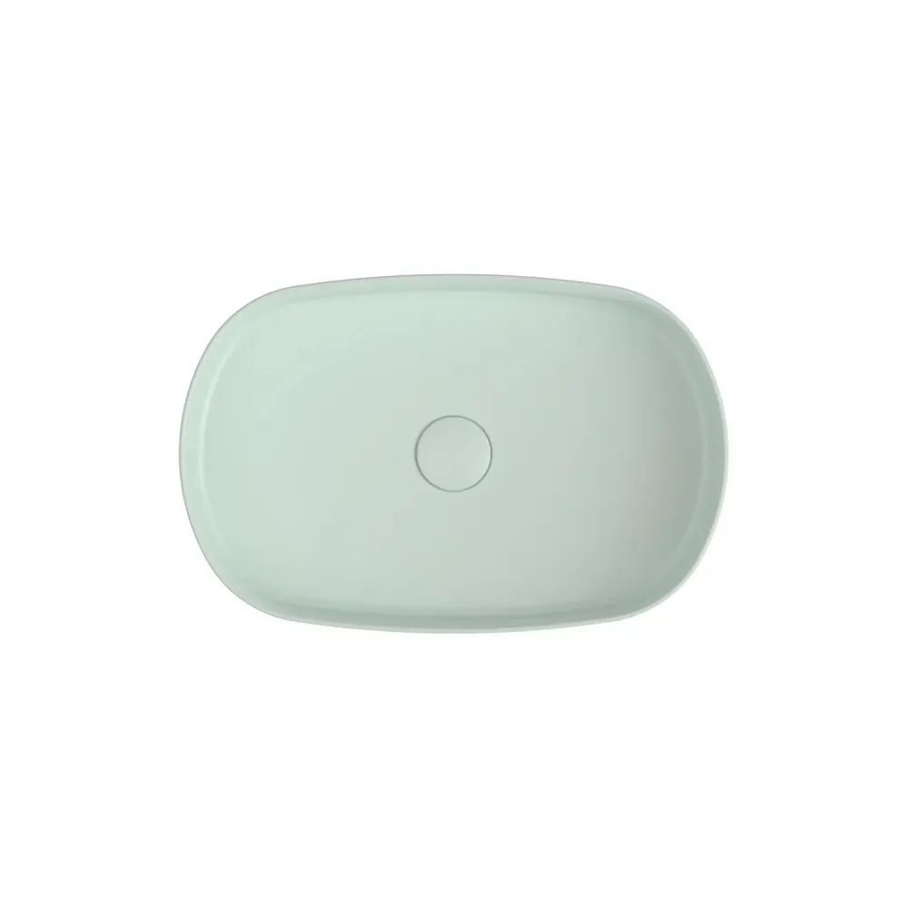 Lavabo d'appoggio ovale senza foro BathCore série Infinity 55x36 couleur Menthe Mat