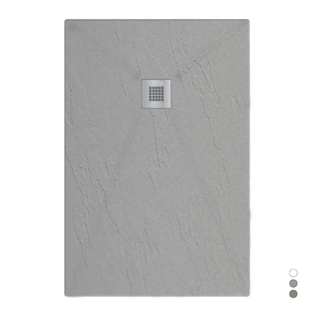 Plateau de douche en mineralmarmo modèle Estasi 80x160 cm ciment