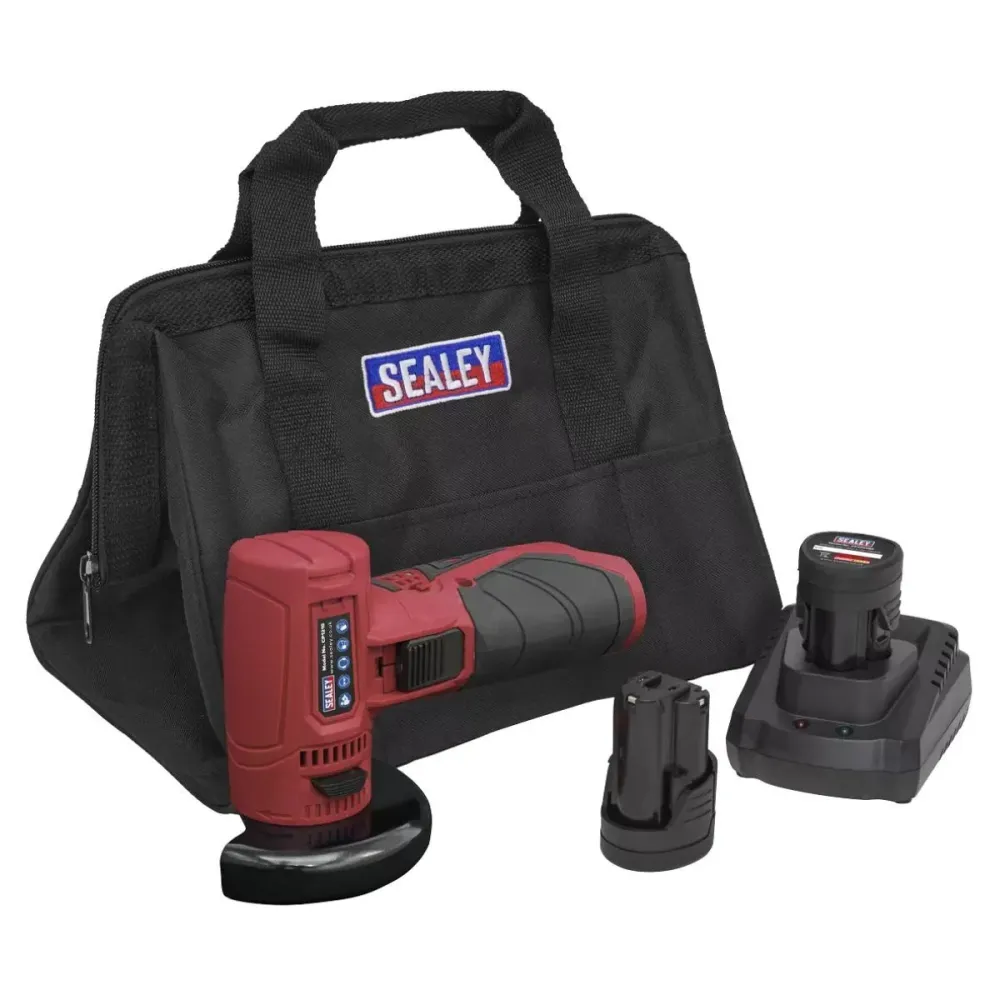 Sealey CP1210KIT 12V 75mm Angle Grinder 2 x 1.5Ah Battery & Charger Bag