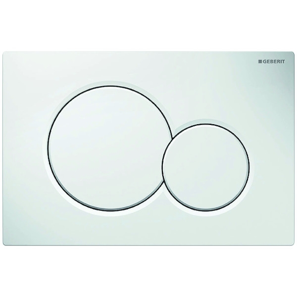 Plaque de commande pour bâti-support SIGMA01 - frontal - jumeau volume - blanc - GEBERIT