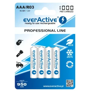 Batterie rechargeable Ni-MH R03 AAA 1000 mAh everActive