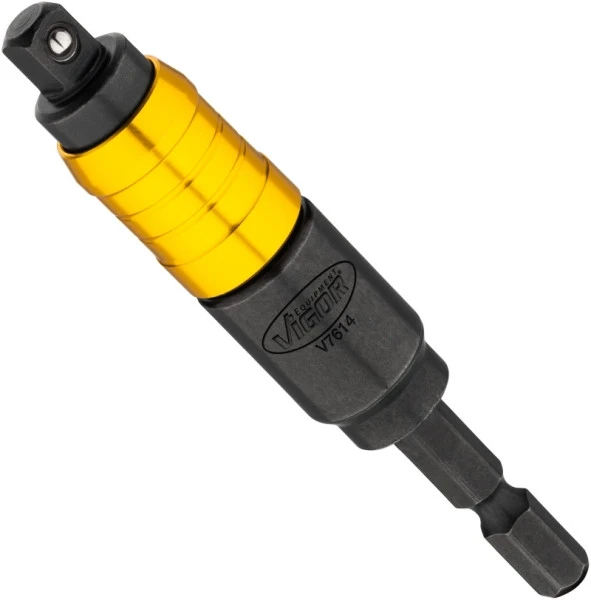 Adaptateur pour clé à douille VIGOR avec joint six pans 63 (1/4") carré 63 mm (1/4") 16 mm V7614 se four...