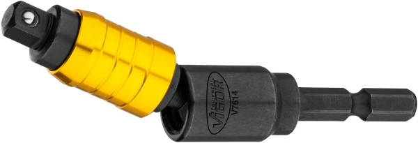 Adaptateur pour clé à douille VIGOR avec joint six pans 63 (1/4") carré 63 mm (1/4") 16 mm V7614 se four...