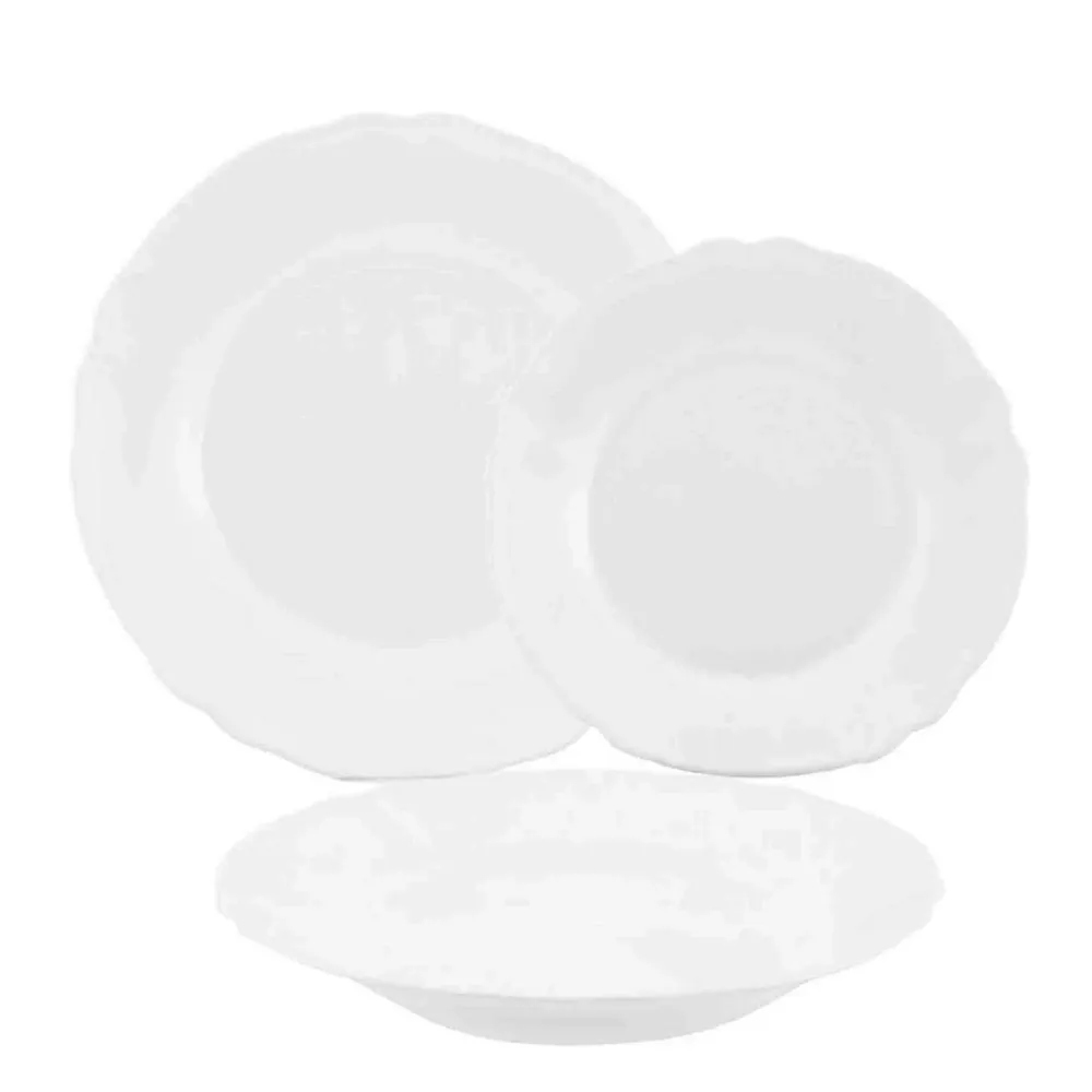 Luminarc Arcopal 18 Piece Louis XV Dinner Set - Blanc pur