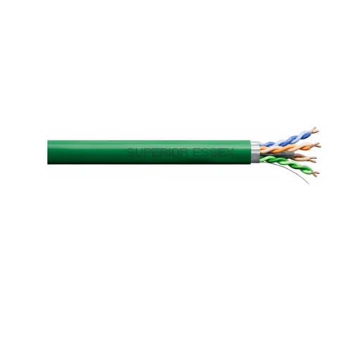 4 Pair 23 AWG Riser Cat6+ F/UTP En métal léger Shielded Solid Copper Cable White 6T-272-4A 1000 ft Plywood Reel