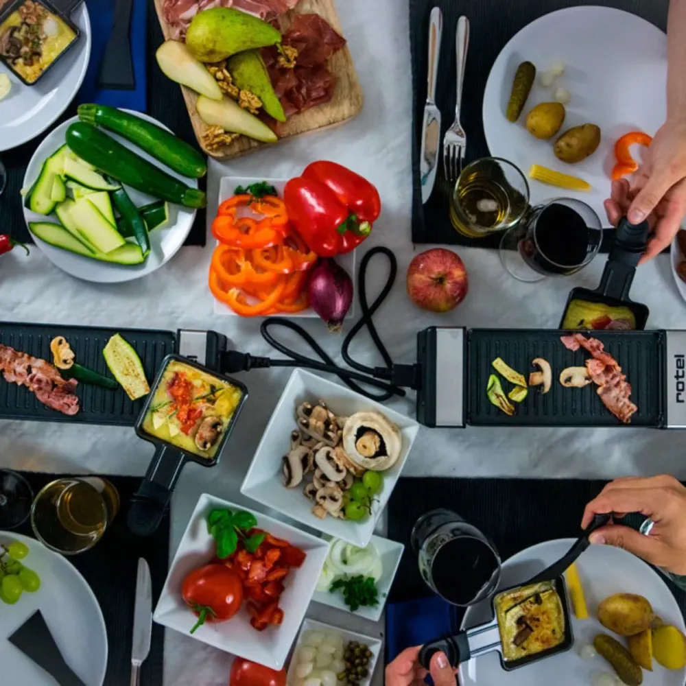 Professionnel Ensemble de 8 poêlons à raclette Rotel Swiss Tradition